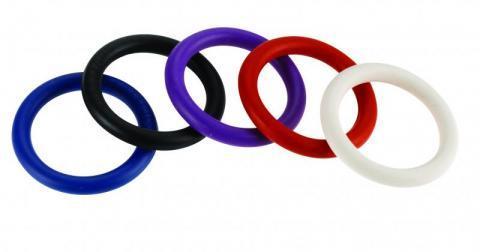 Rainbow Nitrile Cock Rings 5 Pack 1.25 inches - Men's Toys - www.Coyha.com