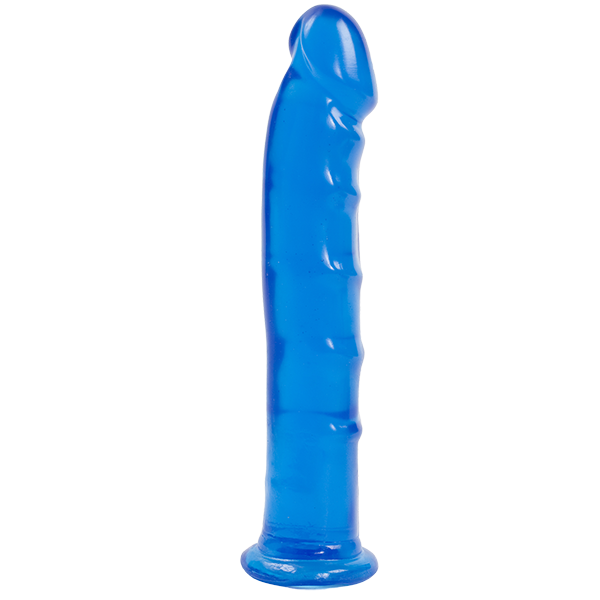 Jelly Jewels Dong With Suction Cup 8 Inch - Blue - Dildos - www.Coyha.com