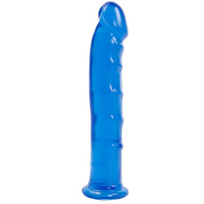 Jelly Jewels Dong With Suction Cup 8 Inch - Blue - Dildos - www.Coyha.com