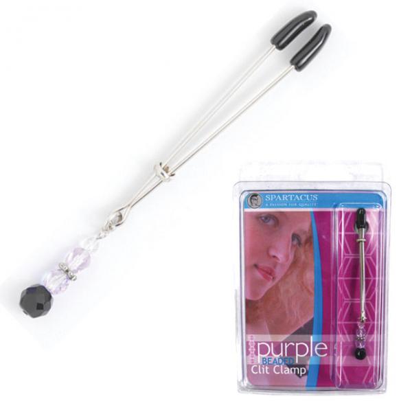 Tweezer Clit Clamp With Purple Bead - Sexy Wear - www.Coyha.com