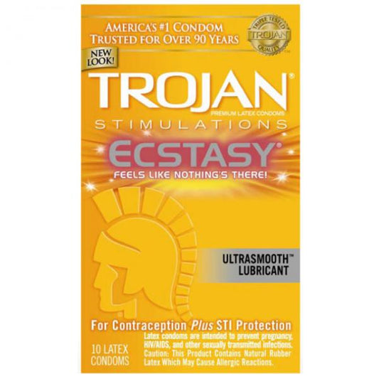 Trojan Ecstasy Ultra Ribbed Condoms With Ultrasmooth Lubricant - Extras - www.Coyha.com