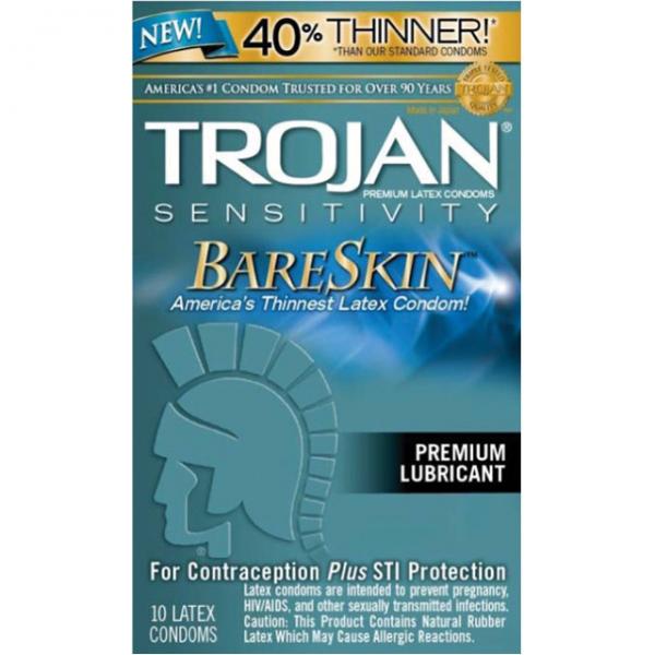 Trojan Bare Skin Lubricated Condoms (10) - Extras - www.Coyha.com