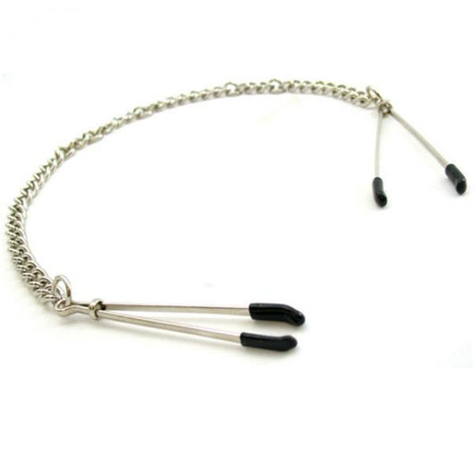 H2h Nipple Clamps Tweezer With Chain (chrome) - Bondage - www.Coyha.com