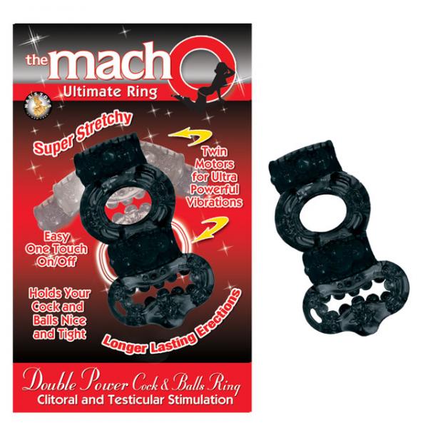 Macho 2x Power Cock/ball Ring (black) - Men's Toys - www.Coyha.com