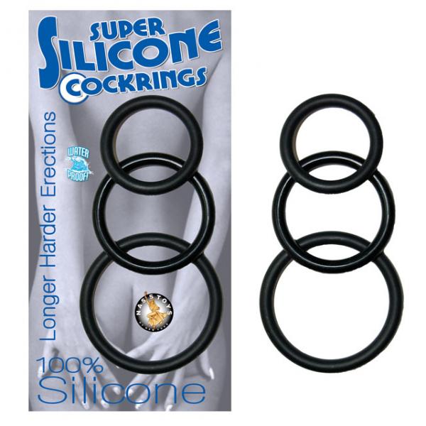 Super Silicone Cockrings 3 (black) - Men's Toys - www.Coyha.com