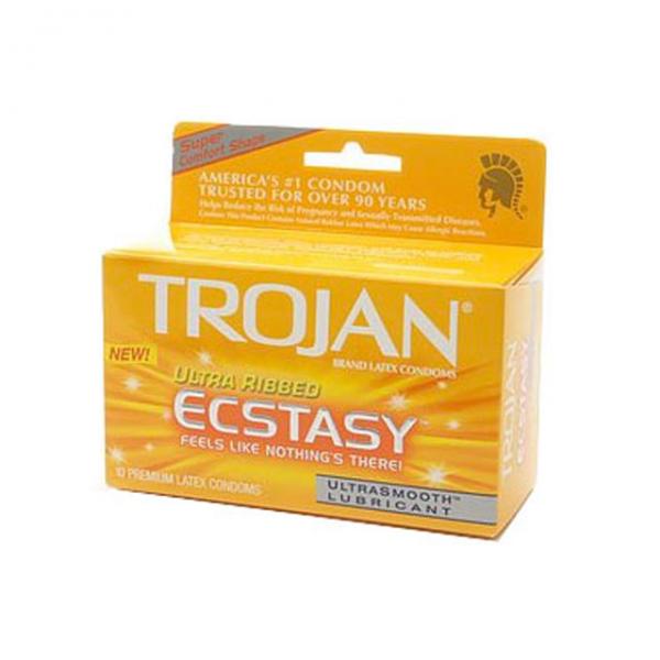 Trojan Ultra Ribbed Ecstasy Lubricated Condoms 2 Pack - Extras - www.Coyha.com