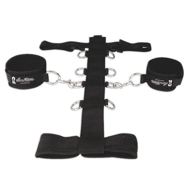 Lux Fetish Adjustable Neck & Wristraint Set Black - Bondage - www.Coyha.com