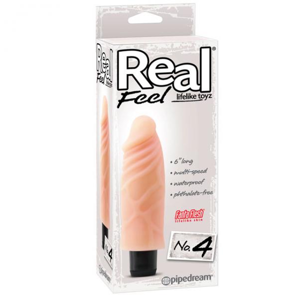 Real Feel Lifelike Toyz No 4 Beige Vibrating Dildo - Vibrators - www.Coyha.com