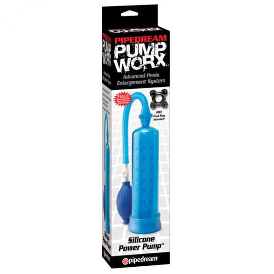 Pump Worx Silicone Power Pump Blue - Men's Toys - www.Coyha.com