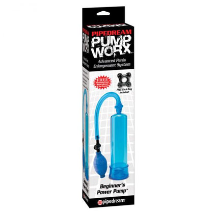 Pump Worx Beginners Power Pump With Cock Ring Blue - Men's Toys - www.Coyha.com