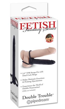 Fetish Fantasy Double Trouble Strap On 5.5 Inches Black - Men's Toys - www.Coyha.com