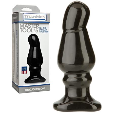 Titanmen Master Tool #5 Black Angled Wide Probe Anal Toys - www.Coyha.com