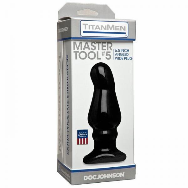 Titanmen Master Tool #5 Black Angled Wide Probe Anal Toys - www.Coyha.com