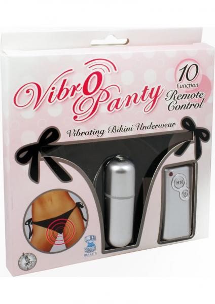 Vibro Panty Bikini 10 Function Remote Control Waterproof O/S - Black - Sexy Wear - www.Coyha.com