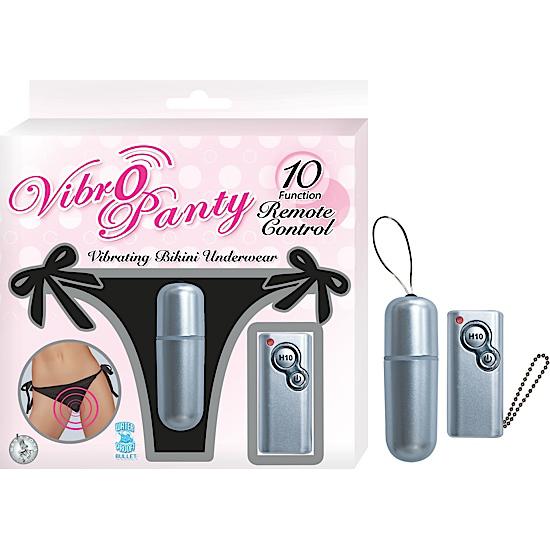 Vibro Panty Bikini 10 Function Remote Control Waterproof O/S - Black - Sexy Wear - www.Coyha.com