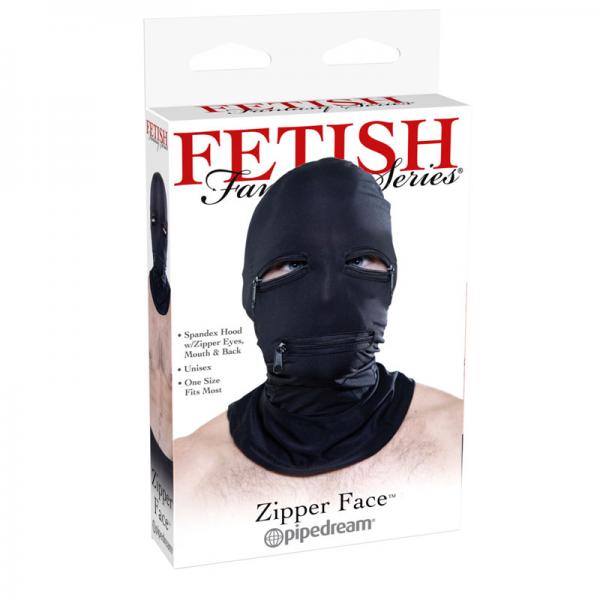 Fetish Fantasy Black Zipper Face Hood O/S - Bondage - www.Coyha.com