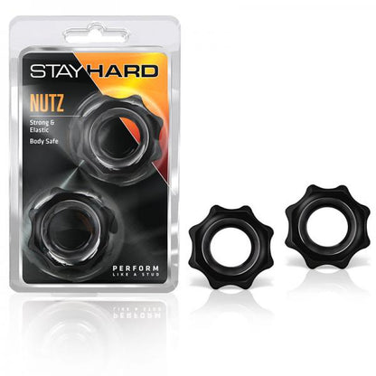 Stay Hard Nutz 2 Black Cock Rings - Men's Toys - www.Coyha.com