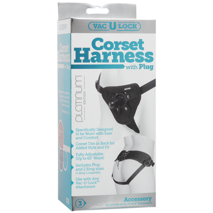 Vac-U-Lock Corset Harness - Black - Dildos - www.Coyha.com