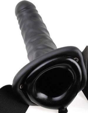 Fetish Fantasy 8 inches Hollow Strap On Black - Men's Toys - www.Coyha.com