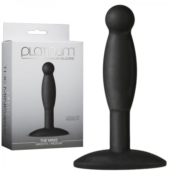 Platinum Premium Silicone The Minis Smooth Medium Black - Anal Toys - www.Coyha.com