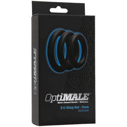 Optimale 3 C Ring Set Thick Black - Men's Toys - www.Coyha.com