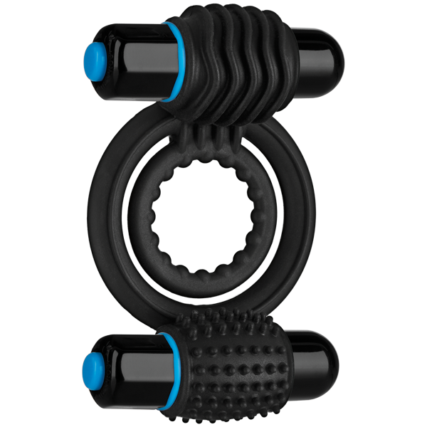 Optimale Silicone Vibrating Double C-Ring Waterproof - Black - Men's Toys - www.Coyha.com