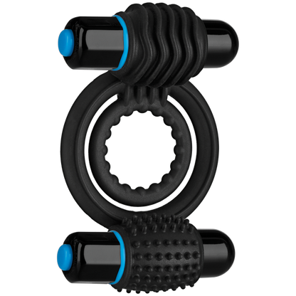 Optimale Silicone Vibrating Double C-Ring Waterproof - Black - Men's Toys - www.Coyha.com