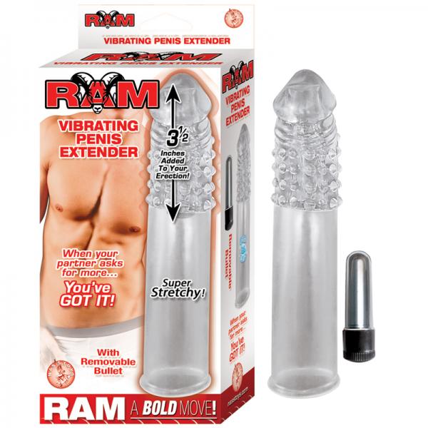 Ram Vibrating Penis Extender Clear - Men's Toys - www.Coyha.com