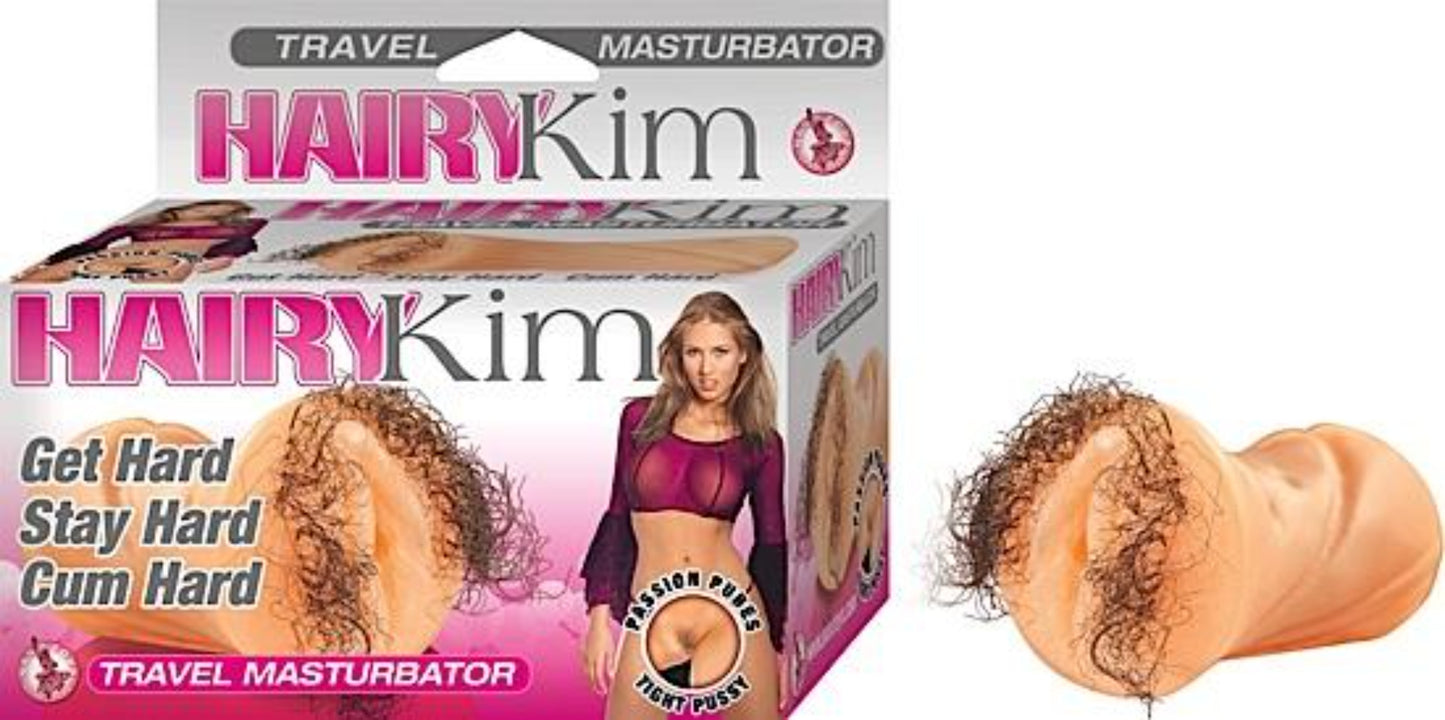 Hairy Kim Travel Pussy Masturbator Beige - Men's Toys - www.Coyha.com