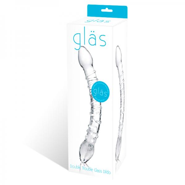 Glas Double Trouble Glass Dildo Clear - Dildos - www.Coyha.com