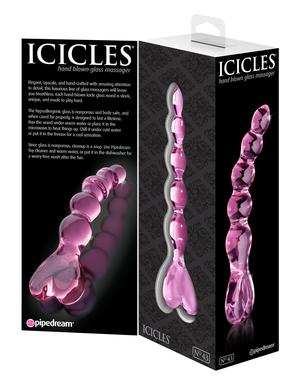 Icicles No 43 Pink Glass Beaded Massager - Dildos - www.Coyha.com