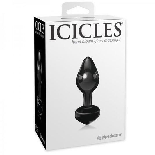 Icicles No. 44 Black Glass Butt Plug - Anal Toys - www.Coyha.com