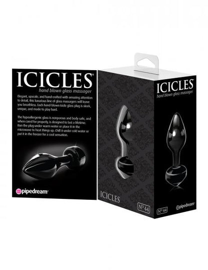 Icicles No. 44 Black Glass Butt Plug - Anal Toys - www.Coyha.com