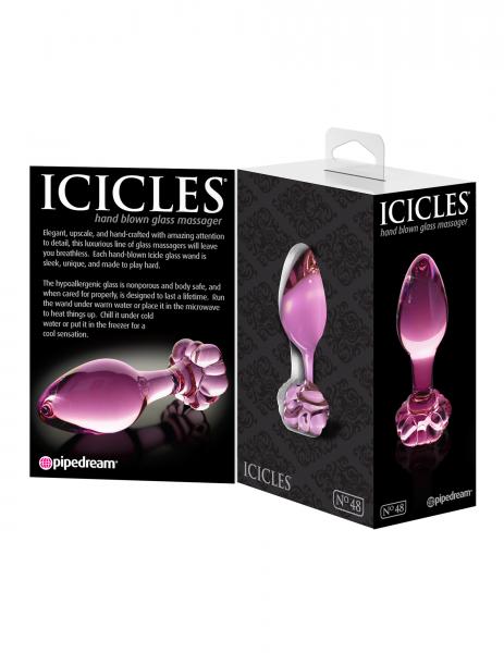 Icicles No 48 Pink Glass Butt Plug - Anal Toys - www.Coyha.com