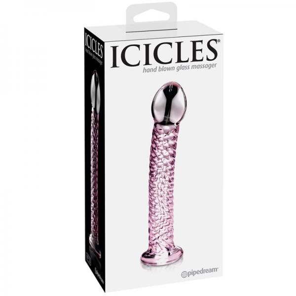 Icicles No 53 Pink Glass Massager - Dildos - www.Coyha.com