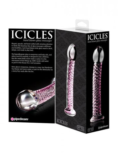 Icicles No 53 Pink Glass Massager - Dildos - www.Coyha.com