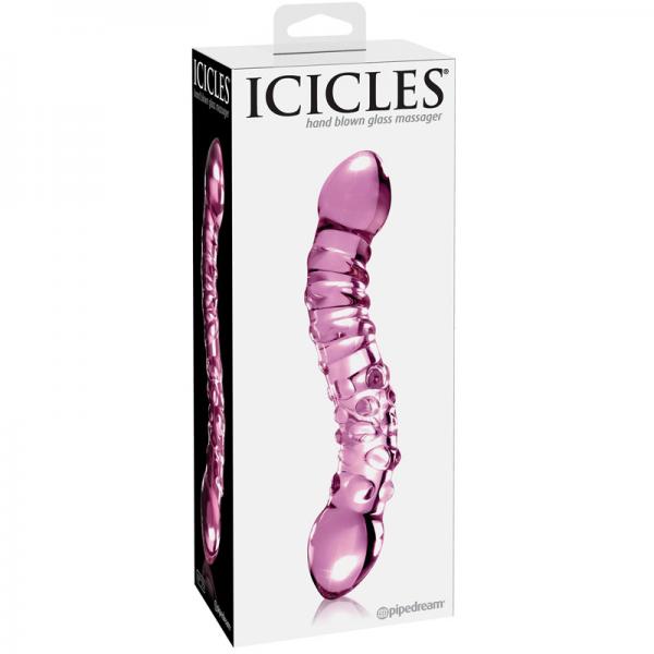 Icicles No. 55 Pink Glass Massager - Dildos - www.Coyha.com