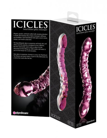 Icicles No. 55 Pink Glass Massager - Dildos - www.Coyha.com