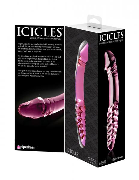 Icicles No 57 Glass Double Dildo Pink - Dildos - www.Coyha.com