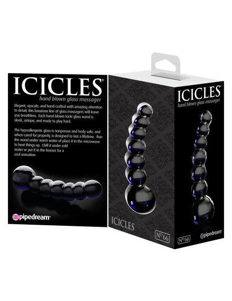 Icicles No 66 Glass Massager Black - Dildos - www.Coyha.com