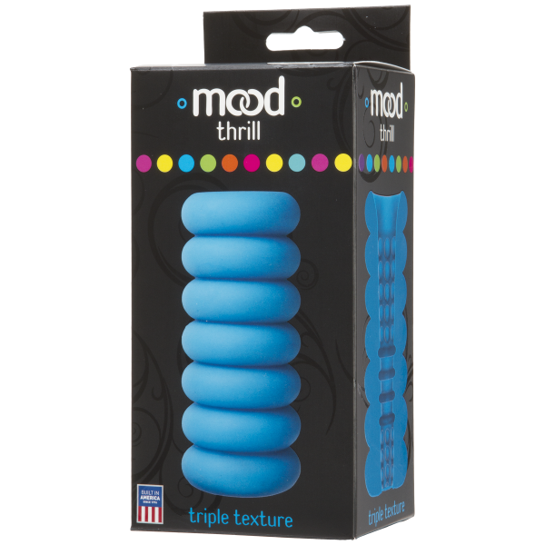 Mood Thrill Triple Texture Blue Stroker - Men's Toys - www.Coyha.com