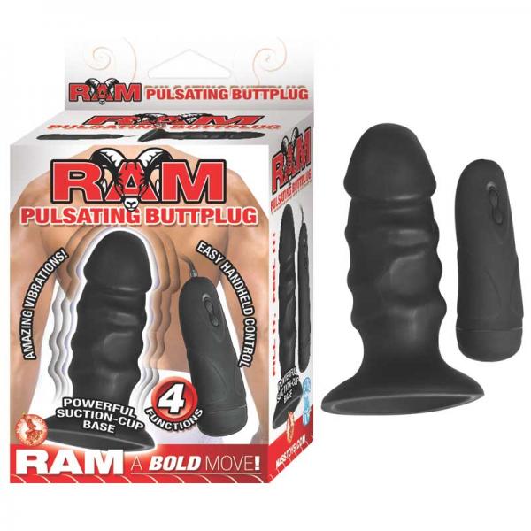 Ram Pulsating Butt Plug 4 Function Black - Anal Toys - www.Coyha.com