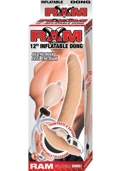 Ram 12 inches Inflatable Dong Beige - Dildos - www.Coyha.com