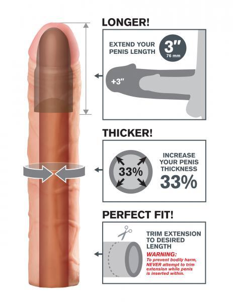 Perfect 3 Inches Extension - Beige - Men's Toys - www.Coyha.com