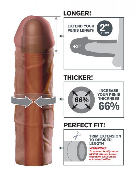 Mega 2 Inch Penis Extension - Brown - Men's Toys - www.Coyha.com