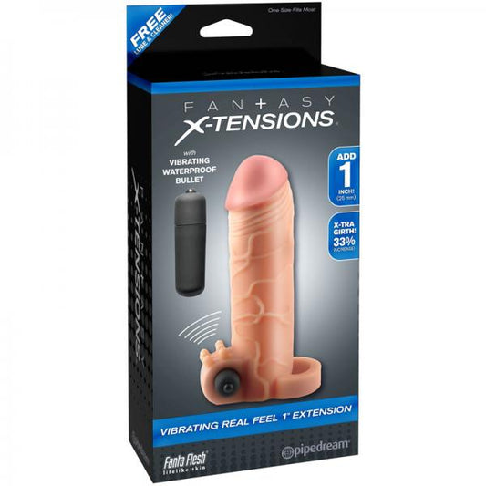 Vibrating Real Feel 1 inch Extension - Men's Toys - www.Coyha.com