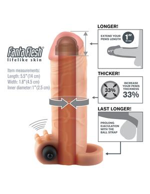 Vibrating Real Feel 1 inch Extension - Men's Toys - www.Coyha.com