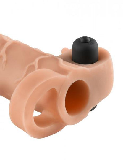 Vibrating Real Feel 2 Inches Extension - Beige - Men's Toys - www.Coyha.com