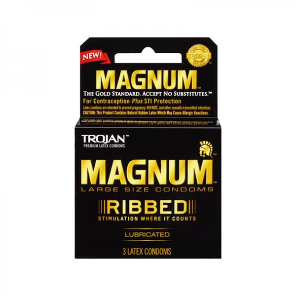 Trojan Magnum Ribbed Latex Condoms 3 Pack - Extras - www.Coyha.com