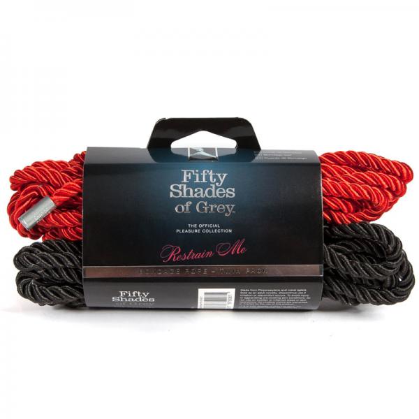 Fifty Shades Of Grey Restrain Me Bondage Rope Twin Pack (1 Red/ 1 Black) - Bondage - www.Coyha.com